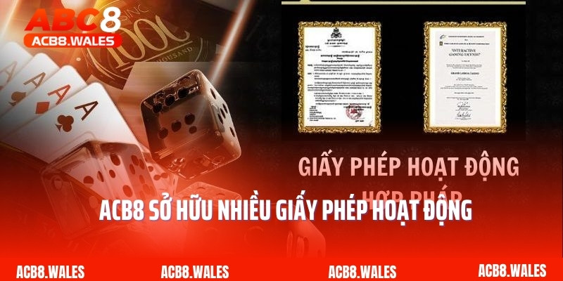 ACB8 sở hữu nhiều giấy phép hoạt động